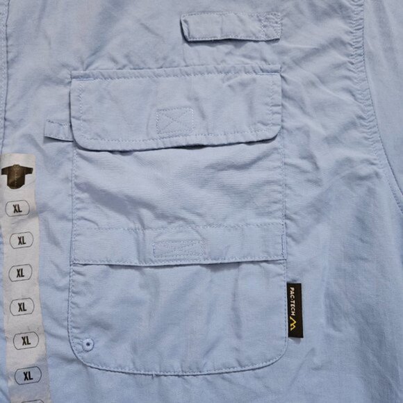 NWT! Blue Pac-Tech Performance Fishing Shirt - Picture 7 of 10
